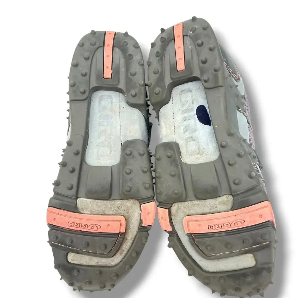 GIRO Women's Urge Spiked Bike Riding Shoes Pink & Gray 7.5